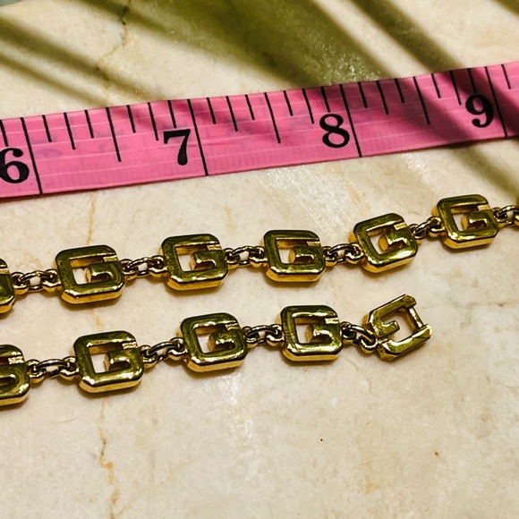 SET Givenchy gold tone G logo necklace & bracelet matching SET, stamped - EUC - Picture 6 of 11